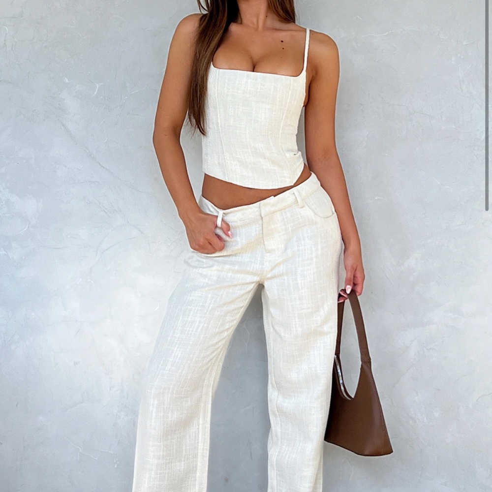 White fox linen Cream Women's set